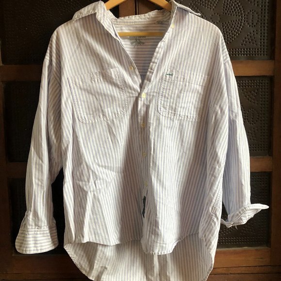 Vintage Periwinkle Striped Button Down Shirt - Picture 1 of 3